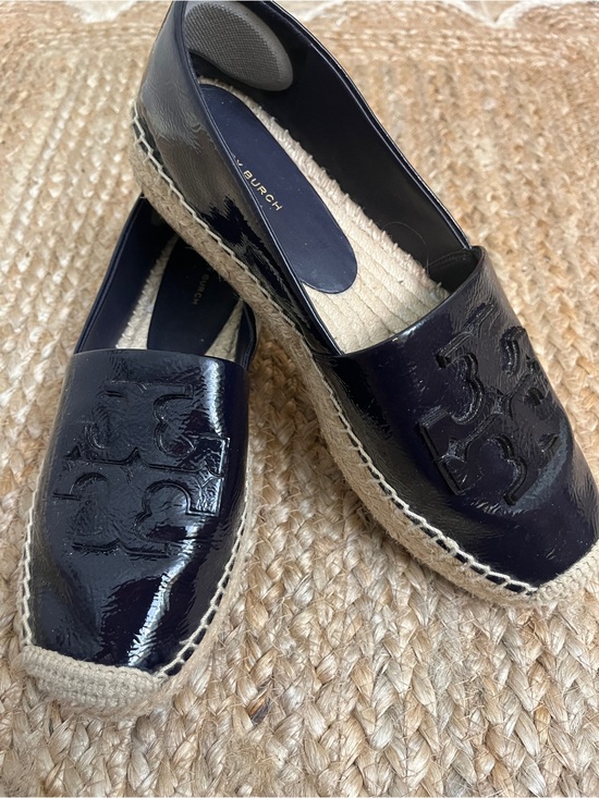 Tory Burch Shoes - Tory Burch Purple Patent Leather Ines Espadrille Flats